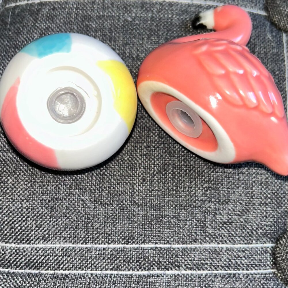 Pink Flamingo and Beach Ball Salt and Pepper Shaker - Picture 5 of 7